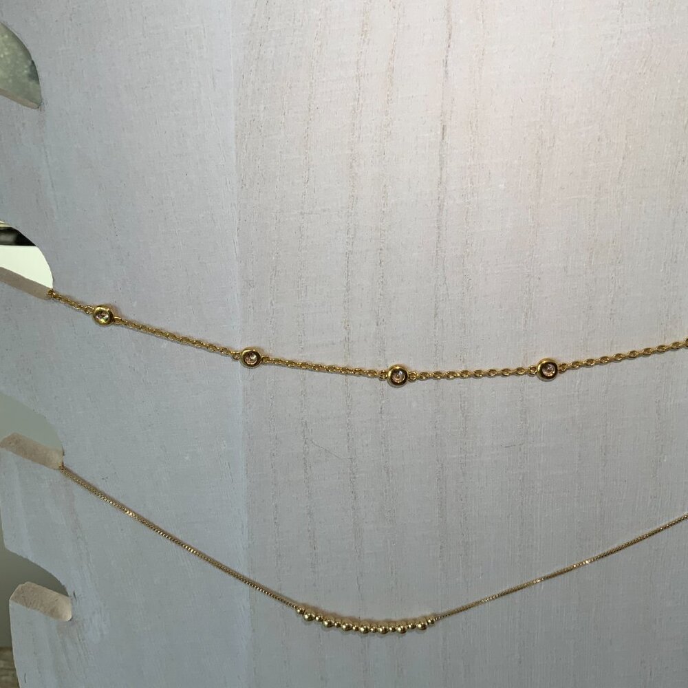 JaxKelly *Waterproof* Champagne Stone Gold Necklace - Picture 2 of 4